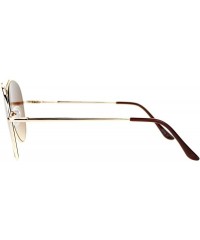 Aviator Flat Lens Aviator Sunglasses Oversized Hipster Fashion Metal Frame - Gold (Brown) - C11896I8KT6 $12.93