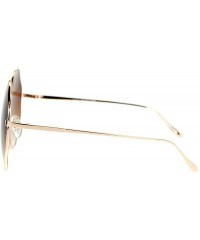 Oversized Womens Gradient Octagonal Groovy Sunglasses - Gold Brown - CK12JPB7YEL $9.61