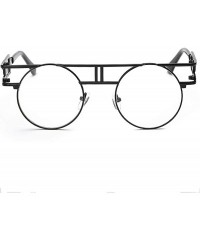 Round Retro Steampunk Sunglasses Metal Frame Wrap Vintage Glasses Mirror Lens Rock Style Round Shades - Beige - C518KE5R3I7 $...