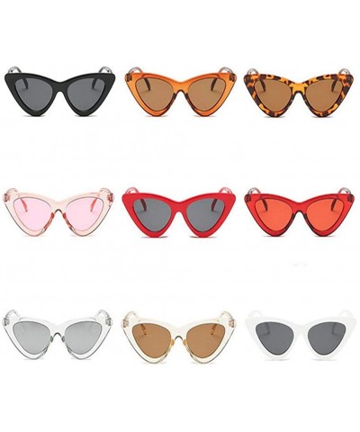 Cat Eye Sunglasses Women Plastic vintage retro triangular cat eye glasses Outdoor - C5 - C918WXSGH2N $29.65