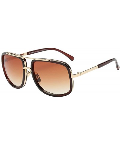 Square Men Women Sunglasses Fashion Metal Frame Classic Eyeglasses - Multicolor B - CT196X6R2SD $12.58