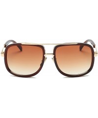 Square Men Women Sunglasses Fashion Metal Frame Classic Eyeglasses - Multicolor B - CT196X6R2SD $12.58