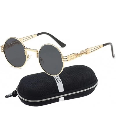 Sport Men's Polarized Sunglasses UV Protection Sunglasses for Men & Women - Gold Frame + Dark Grey Lens - CR18D0X3WC2 $23.99