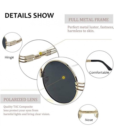 Sport Men's Polarized Sunglasses UV Protection Sunglasses for Men & Women - Gold Frame + Dark Grey Lens - CR18D0X3WC2 $13.57