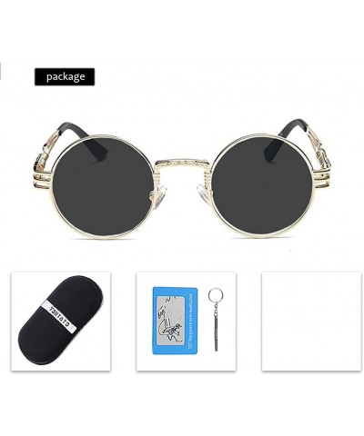 Sport Men's Polarized Sunglasses UV Protection Sunglasses for Men & Women - Gold Frame + Dark Grey Lens - CR18D0X3WC2 $13.57