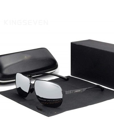 Aviator Women Men Sunglasses Polarized Mirror Lens Vintage Eyewear Driving Silver Gray - Black Silver - CK18XQZNEK7 $13.87
