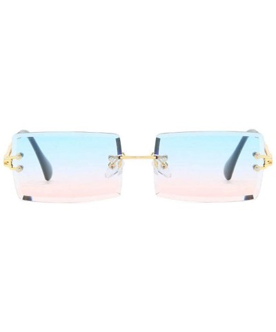 Goggle Hip Hop Rimless Sunglasses Women Men Rectangular Sun Glasses Sunglass Streetwear Eyewear - Pink - CW18Y8DTKXQ $22.95