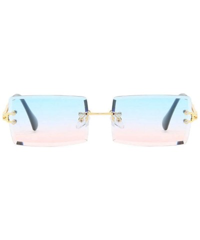 Goggle Hip Hop Rimless Sunglasses Women Men Rectangular Sun Glasses Sunglass Streetwear Eyewear - Pink - CW18Y8DTKXQ $22.95