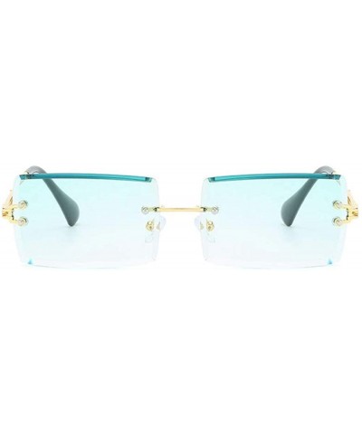 Goggle Hip Hop Rimless Sunglasses Women Men Rectangular Sun Glasses Sunglass Streetwear Eyewear - Pink - CW18Y8DTKXQ $22.95