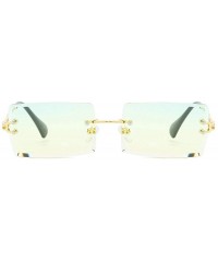 Goggle Hip Hop Rimless Sunglasses Women Men Rectangular Sun Glasses Sunglass Streetwear Eyewear - Pink - CW18Y8DTKXQ $22.95