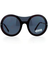 Round Retro Unique Shield Round Rimless Womens Sunglasses - Black Burgundy - CF12H78YNEX $24.55