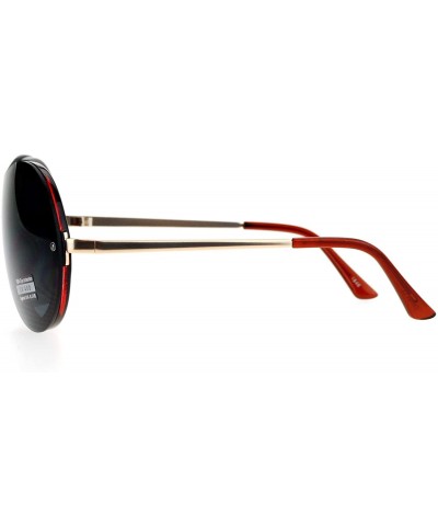 Round Retro Unique Shield Round Rimless Womens Sunglasses - Black Burgundy - CF12H78YNEX $24.23