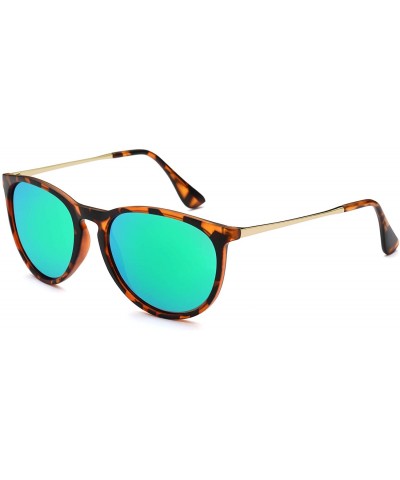 Round Polarized Sunglasses for Women - Vintage Retro Round Sun Glasses with UV400 Protection - CV198CT45TU $16.26