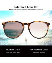 Round Polarized Sunglasses for Women - Vintage Retro Round Sun Glasses with UV400 Protection - CV198CT45TU $16.26