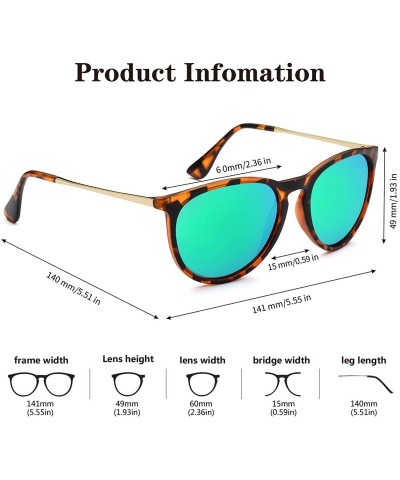 Round Polarized Sunglasses for Women - Vintage Retro Round Sun Glasses with UV400 Protection - CV198CT45TU $16.26