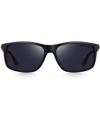 Rectangular Unisex Ultra-light Series Sports Polarized Sunglasses TR90 Legs O8161 - Black&red - CV18H39378Y $18.03