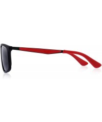 Rectangular Unisex Ultra-light Series Sports Polarized Sunglasses TR90 Legs O8161 - Black&red - CV18H39378Y $18.03