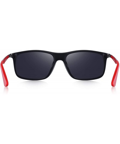 Rectangular Unisex Ultra-light Series Sports Polarized Sunglasses TR90 Legs O8161 - Black&red - CV18H39378Y $18.03