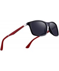 Rectangular Unisex Ultra-light Series Sports Polarized Sunglasses TR90 Legs O8161 - Black&red - CV18H39378Y $18.03