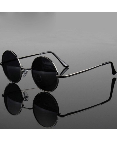 Oval Retro Classic Vintage Round Polarized Sunglasses Men Er Sun Women Metal Frame Black Lens Eyewear Driving - CT199CEXC2X $...