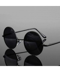 Oval Retro Classic Vintage Round Polarized Sunglasses Men Er Sun Women Metal Frame Black Lens Eyewear Driving - CT199CEXC2X $...