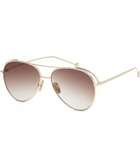 Aviator Ada Unisex Aviator Sunglasses Anti-UV Mirrored Lens Oversize Metal Frame-Gold Frame/Brown Mirrored Lens - CI180OYQZWS...