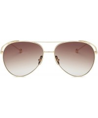 Aviator Ada Unisex Aviator Sunglasses Anti-UV Mirrored Lens Oversize Metal Frame-Gold Frame/Brown Mirrored Lens - CI180OYQZWS...