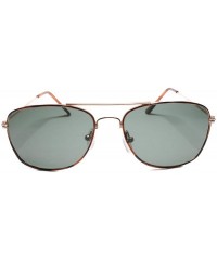 Aviator Classic Vintage Retro Accent Small Rectangle Aviator Sunglasses - Green / Gold - CQ18UOEX0UR $15.33