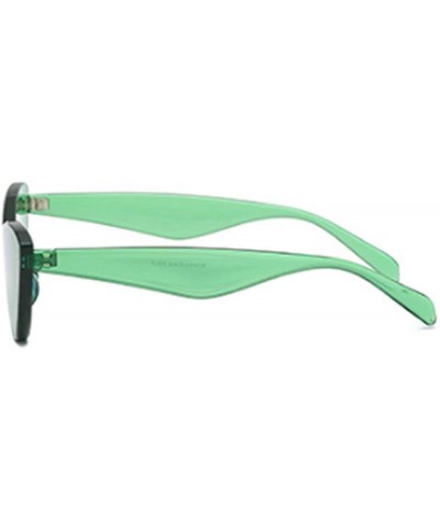 Oval Unisex half moon Plastic Lenses Candy Colors Cat Eye Sunglasses - Green - CM18NLSE8R3 $8.09