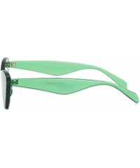 Oval Unisex half moon Plastic Lenses Candy Colors Cat Eye Sunglasses - Green - CM18NLSE8R3 $8.09