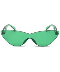 Oval Unisex half moon Plastic Lenses Candy Colors Cat Eye Sunglasses - Green - CM18NLSE8R3 $8.09