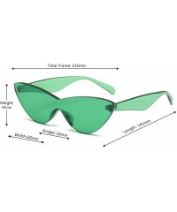 Oval Unisex half moon Plastic Lenses Candy Colors Cat Eye Sunglasses - Green - CM18NLSE8R3 $8.09