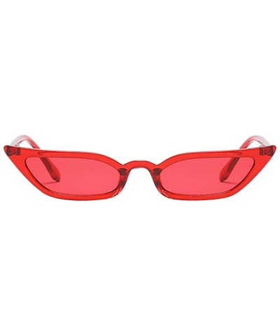Semi-rimless Lady Cat Eye Polarized Sunglasses Womens Trendy Small Frame UV400 Protection Eyewear - Red - CY18Q35LW8I $18.57