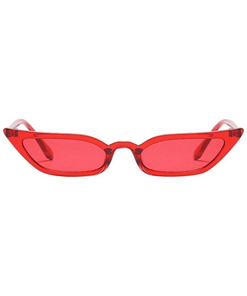 Semi-rimless Lady Cat Eye Polarized Sunglasses Womens Trendy Small Frame UV400 Protection Eyewear - Red - CY18Q35LW8I $17.65