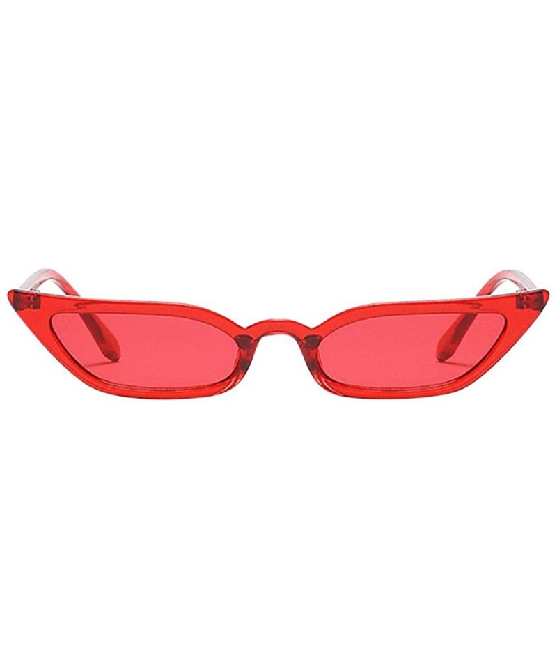 Semi-rimless Lady Cat Eye Polarized Sunglasses Womens Trendy Small Frame UV400 Protection Eyewear - Red - CY18Q35LW8I $10.77