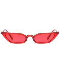 Semi-rimless Lady Cat Eye Polarized Sunglasses Womens Trendy Small Frame UV400 Protection Eyewear - Red - CY18Q35LW8I $10.77