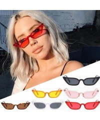 Semi-rimless Lady Cat Eye Polarized Sunglasses Womens Trendy Small Frame UV400 Protection Eyewear - Red - CY18Q35LW8I $10.77