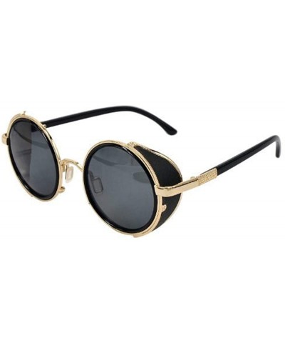 Round Classic Sidestreet Crosswalk Sidecups Steampunk Sunglasses Gold&black Frame - CV11K9HIAIJ $28.97