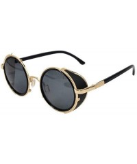 Round Classic Sidestreet Crosswalk Sidecups Steampunk Sunglasses Gold&black Frame - CV11K9HIAIJ $18.81