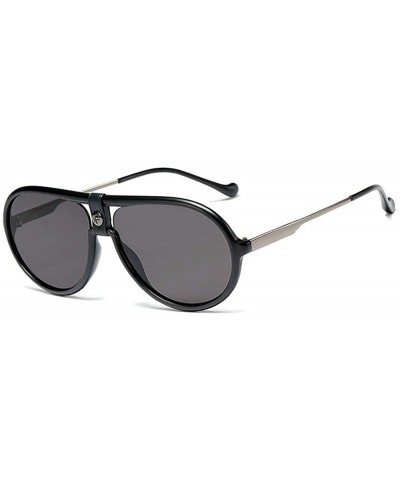 Goggle Fashion Personality double beam metal leg sunglasses Brand Designer Vintage Mens Goggle - Black - CP18W37OE4M $22.73