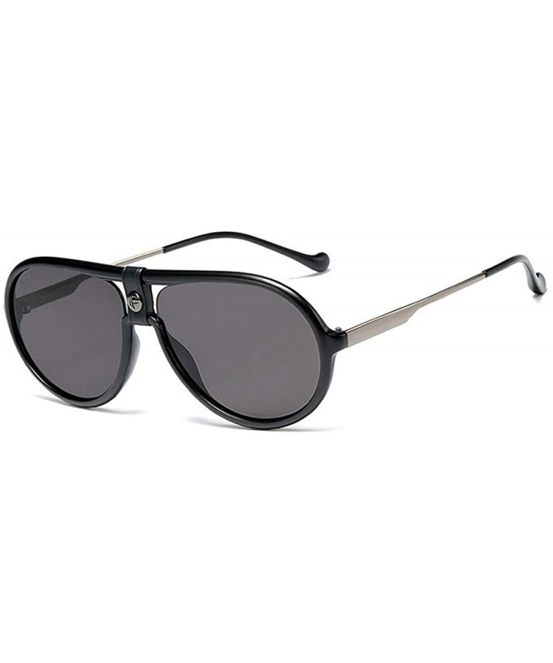 Goggle Fashion Personality double beam metal leg sunglasses Brand Designer Vintage Mens Goggle - Black - CP18W37OE4M $13.21