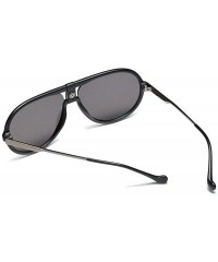 Goggle Fashion Personality double beam metal leg sunglasses Brand Designer Vintage Mens Goggle - Black - CP18W37OE4M $13.21