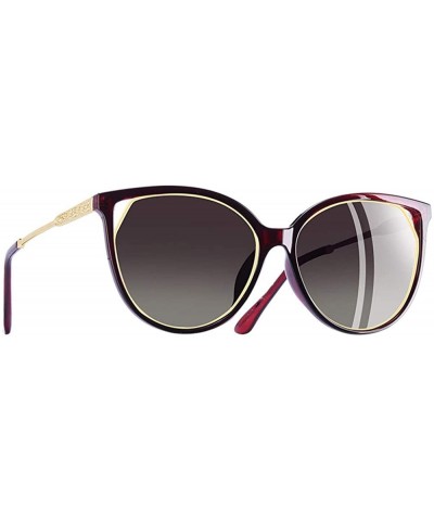 Goggle Fashion Sunglasses Polarized Cat Eye Sun Glasses - C5wine Red - CC18HQ7KZ29 $21.41