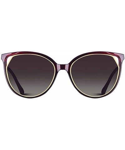 Goggle Fashion Sunglasses Polarized Cat Eye Sun Glasses - C5wine Red - CC18HQ7KZ29 $21.41