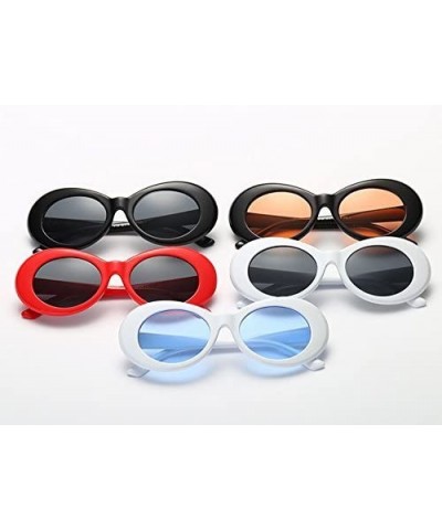 Round Clout Goggles Oval Mod Retro Vintage Sunglasses Round Lens - White - CK18C9ERWTL $9.94