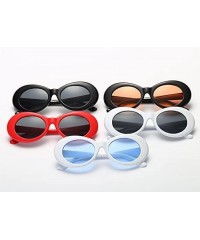 Round Clout Goggles Oval Mod Retro Vintage Sunglasses Round Lens - White - CK18C9ERWTL $9.94