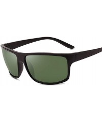 Square Men Polarized Sunglasses Fashion Square Sun Glasses For Male Vintage Eyewear Accessories Unisex - Black Blue - CG199OZ...