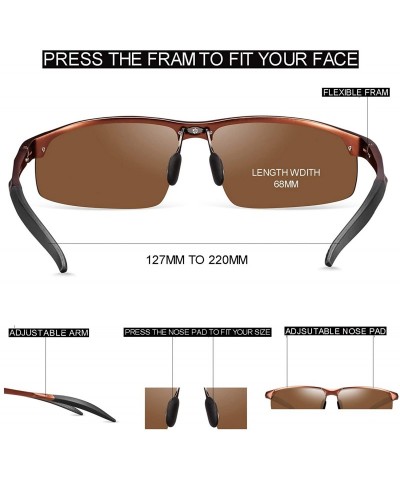 Sport Polarized Sunglasses for Mens Womens - Anti Glare UV400 Metal Driving Fashion Sports Fishing Sunglasses - C818D5H60GU $...