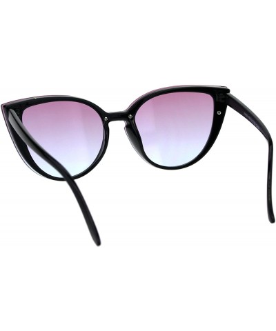 Shield Womens Panel Shield Lens Gothic Cat Eye Mod Sunglasses - Purple Blue - C018G2GNY97 $15.97