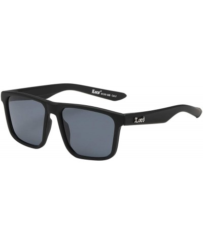 Square Pouch Loks TM Trendy Square Thin Matte Color Lens Sunglasses - 91130-matte-black-smoke - CF18RQWTARE $10.46